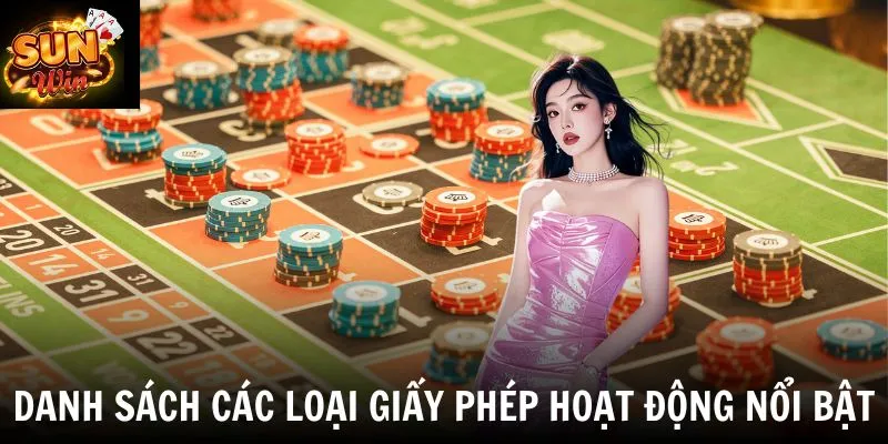 Danh sách các loại giấy phép hoạt động nổi bật